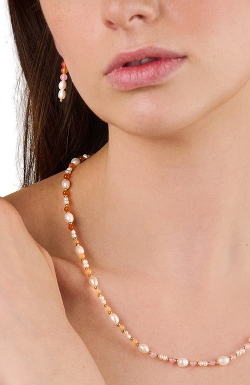 Little Sky Stone Eliza Pearl Bead Necklace In Multi
