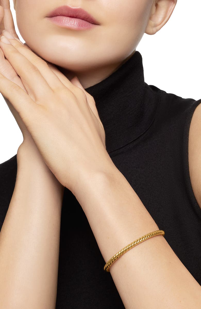 David Yurman Modern Cablespira<sup>®</sup> 18K Yellow Gold Bracelet, 4mm, Alternate, color, Gold