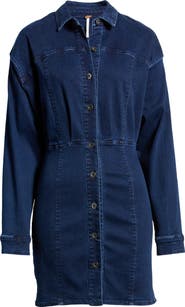 Free People Amber Long Sleeve Denim Shirtdress