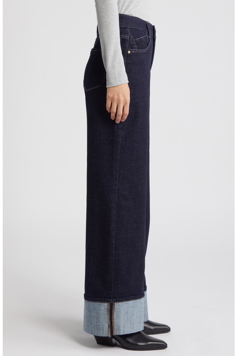 'Ab'Solution Skyrise Cuffed Wide Leg Jeans, Alternate, color, INDIGO