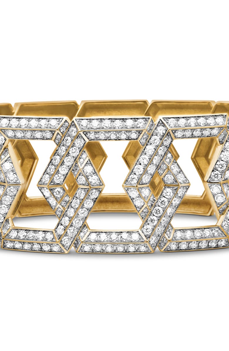 David Yurman Carlyle Bracelet in 18K Yellow Gold with Pavé Diamonds, Alternate, color,