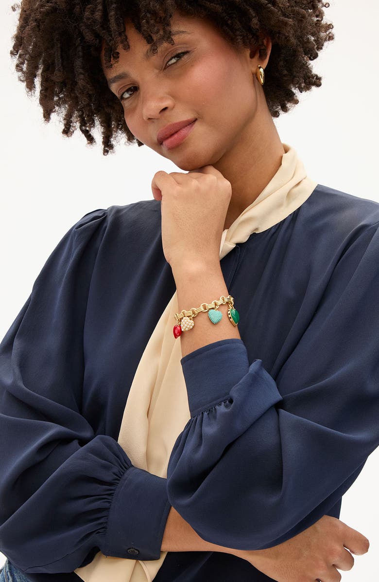 Clare V. Le Heartbreaker Bracelet, Alternate, color, Gold Multi