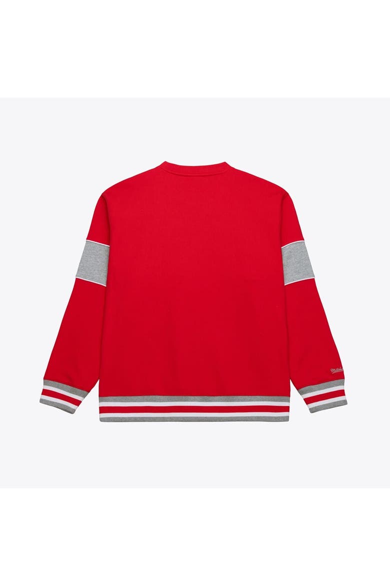 Men's Mitchell & Ness  Scarlet Ohio State Buckeyes Fleece Sweatshirt, Alternate, color, Scarlet