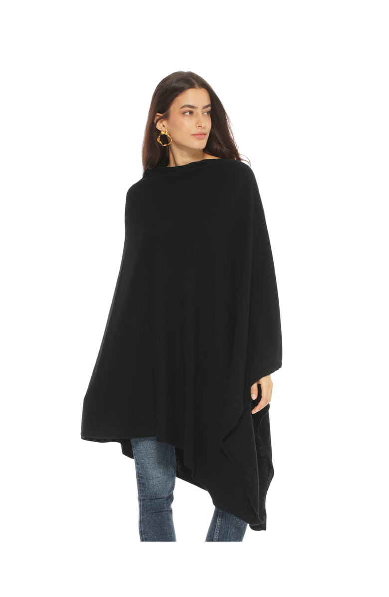 Monticelli Cashmere Pure Cashmere Long Poncho, Main, color, Black