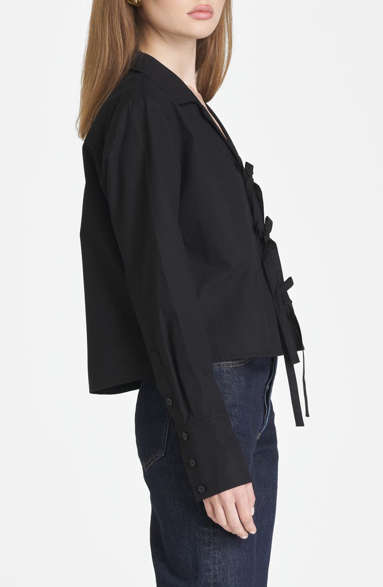 WAYF Alexandra Tie Front Cotton Poplin Top, Alternate, color,