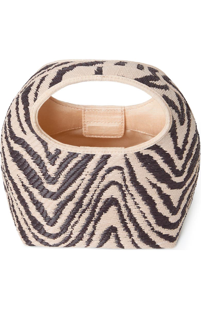 Loeffler Randall Kenzie Woven Raffia Top Handle Bag, Alternate, color, Vintage Zebra