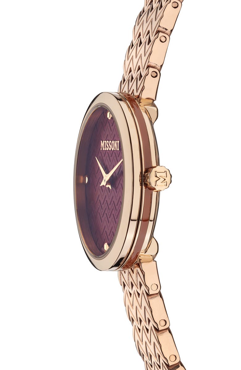 Missoni M1 Joy Bracelet Watch, 29mm, Alternate, color, Rose Gold / Red