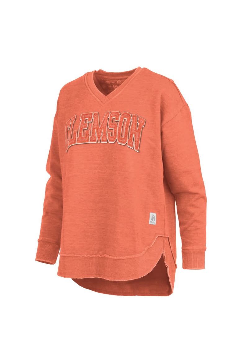 Women's Pressbox Orange Clemson Tigers Westin Poncho V-Neck Pullover Sweatshirt, Alternate, color, Orange