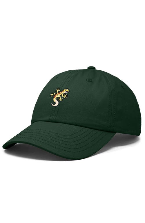 Dalix Gecko Embroidered Casual Cap In Dark Green