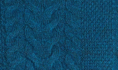 Paisley & Gray Cable Stitch Turtleneck Sweater In Blue