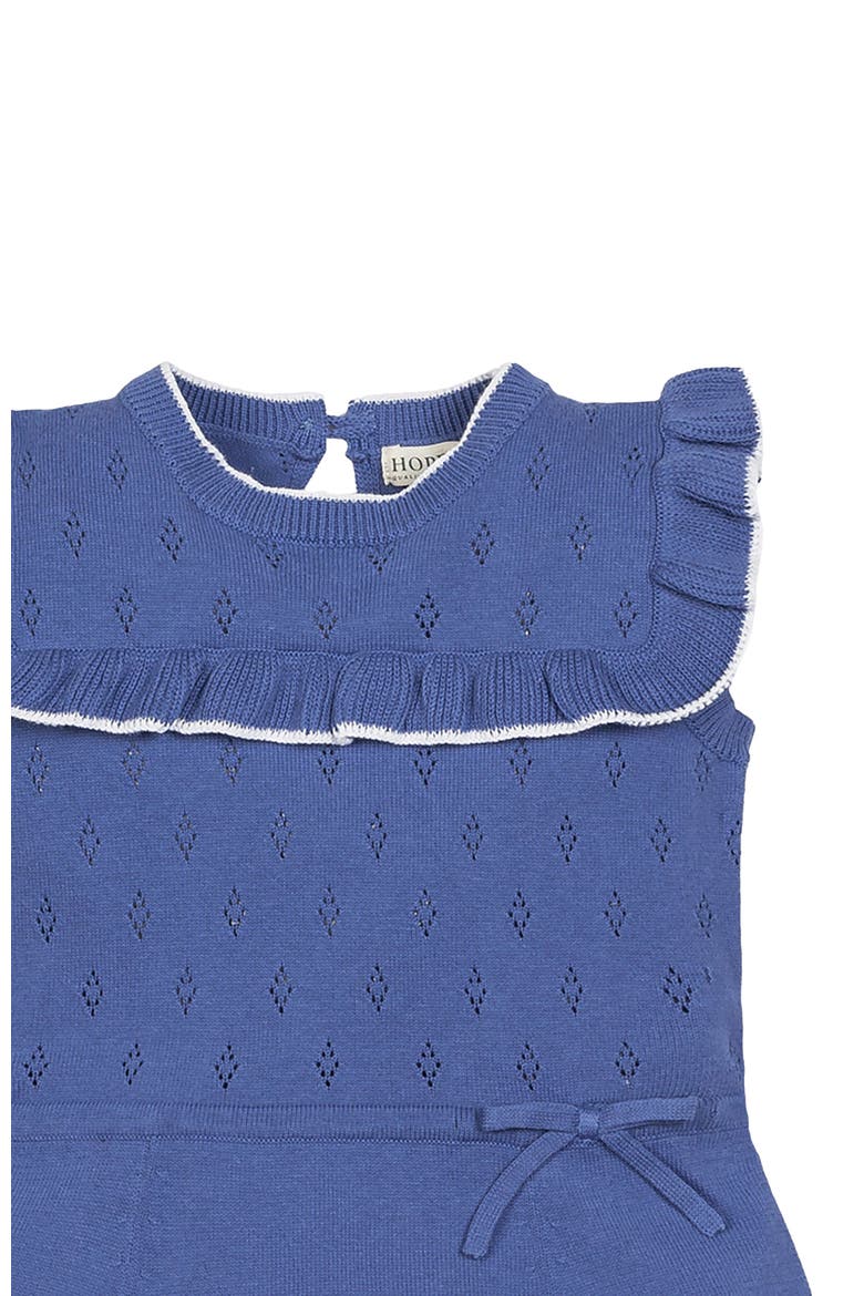 Baby Girls' Organic Ruffle Yoke Sweater Dress, Infant, Alternate, color, Medium Blue