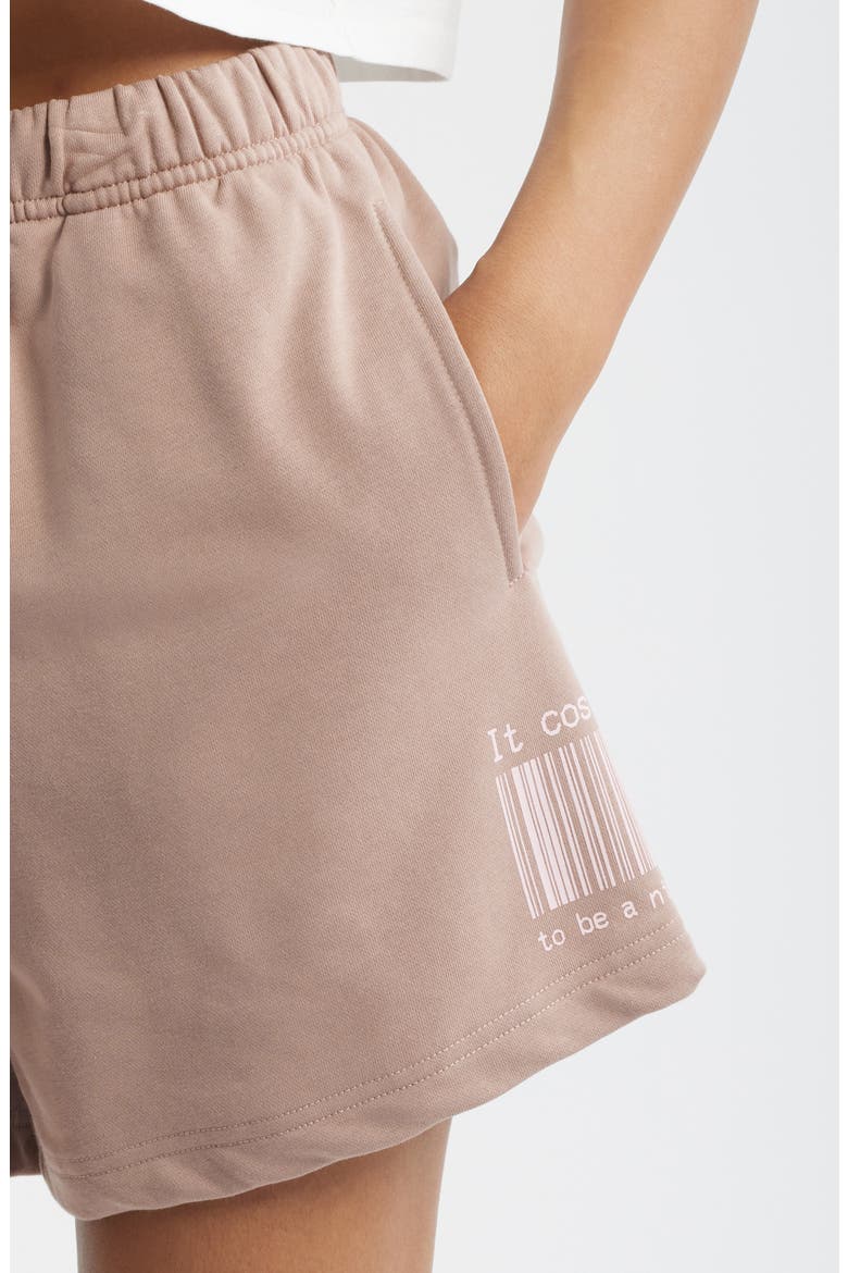 It Costs $0 High Waist Sweat Shorts, Alternate, color, TAUPE