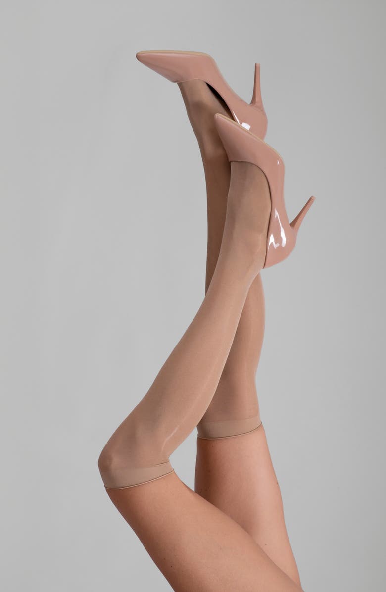 LECHERY<sup>®</sup> 2-Pack Lustrous Silky Sheer Knee-High Socks, Main, color, Natural