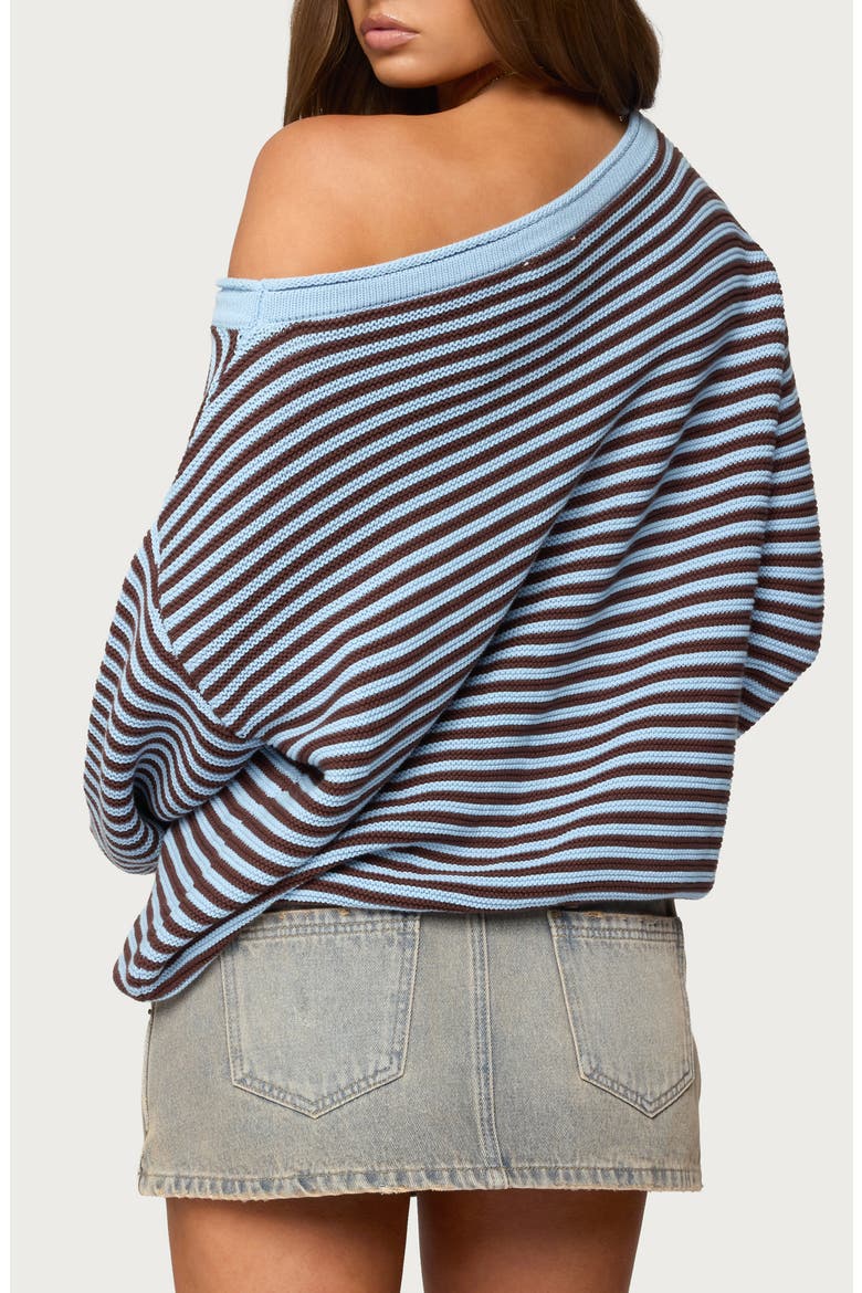 Averi Stripe Textured Cotton Sweater, Alternate, color, LIGHT-BLUE
