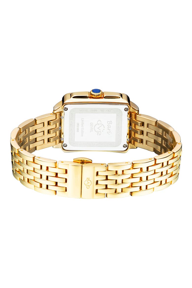 Women's Bari Mother of Pearl Diamond Bracelet Watch, 34mm x 30mm, Alternate, color, GOLD