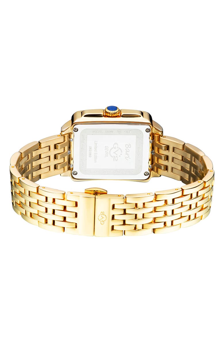 GV2 Women's Bari Mother of Pearl Diamond Bracelet Watch, 34mm x 30mm, Alternate, color,