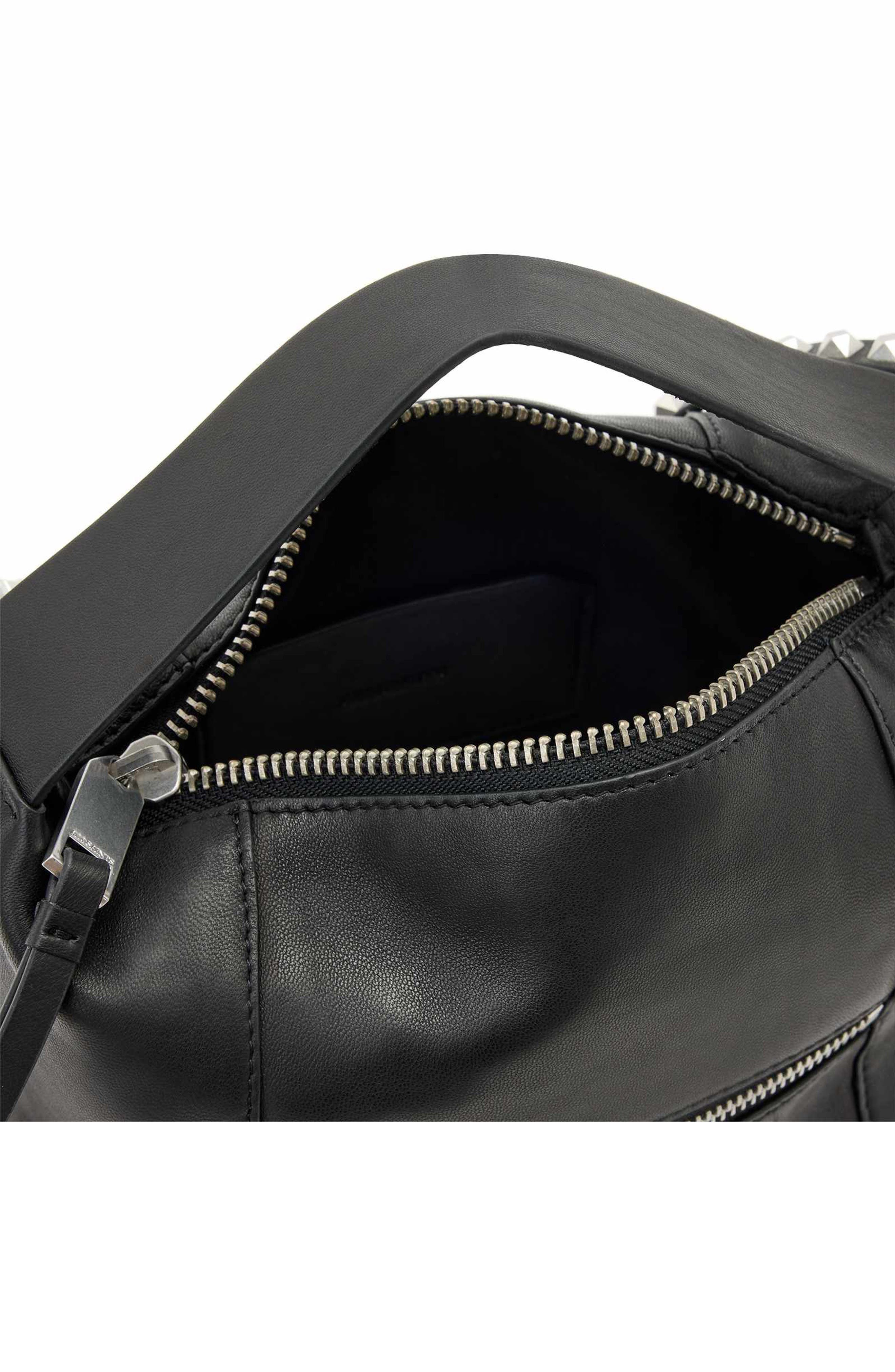 AllSaints Vega Leather Crossbody Bag, Alternate, color, Black