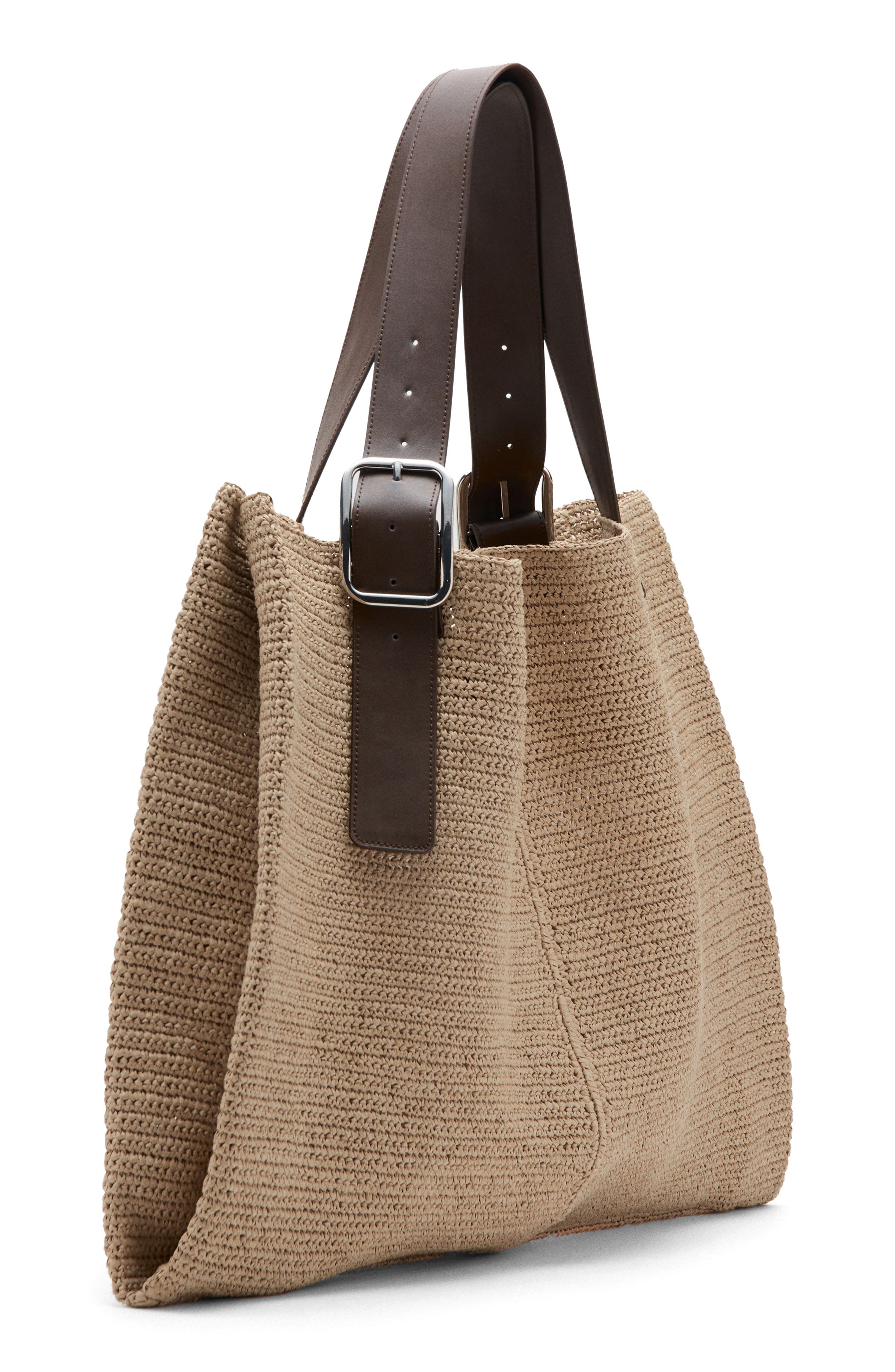 Natural Fiber Shopper Bag, Alternate, color, BEIGE