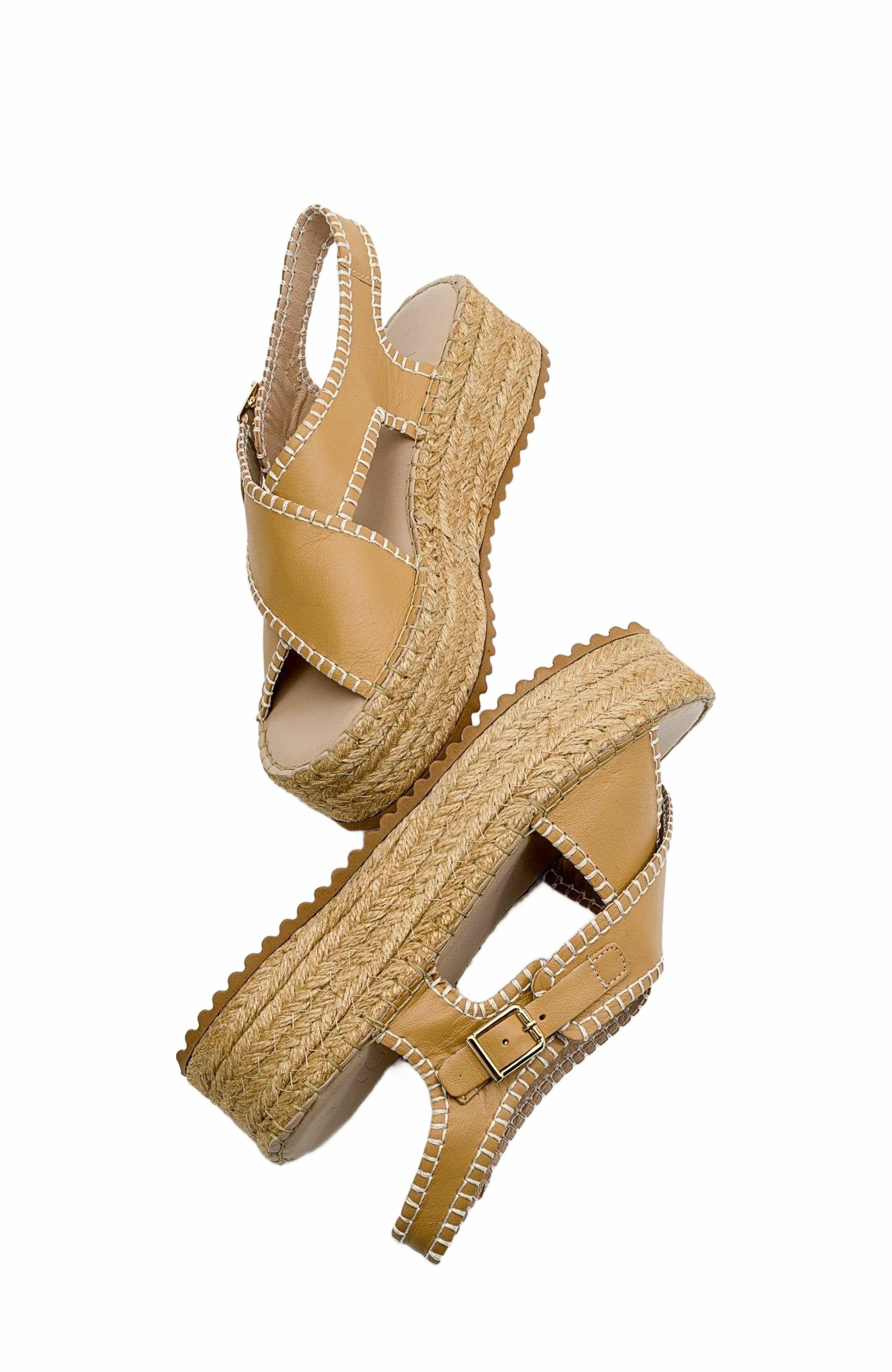 Forever & Always Shoes Bellezza Leather Platform Sandal, Alternate, color, Dark Beige Leather