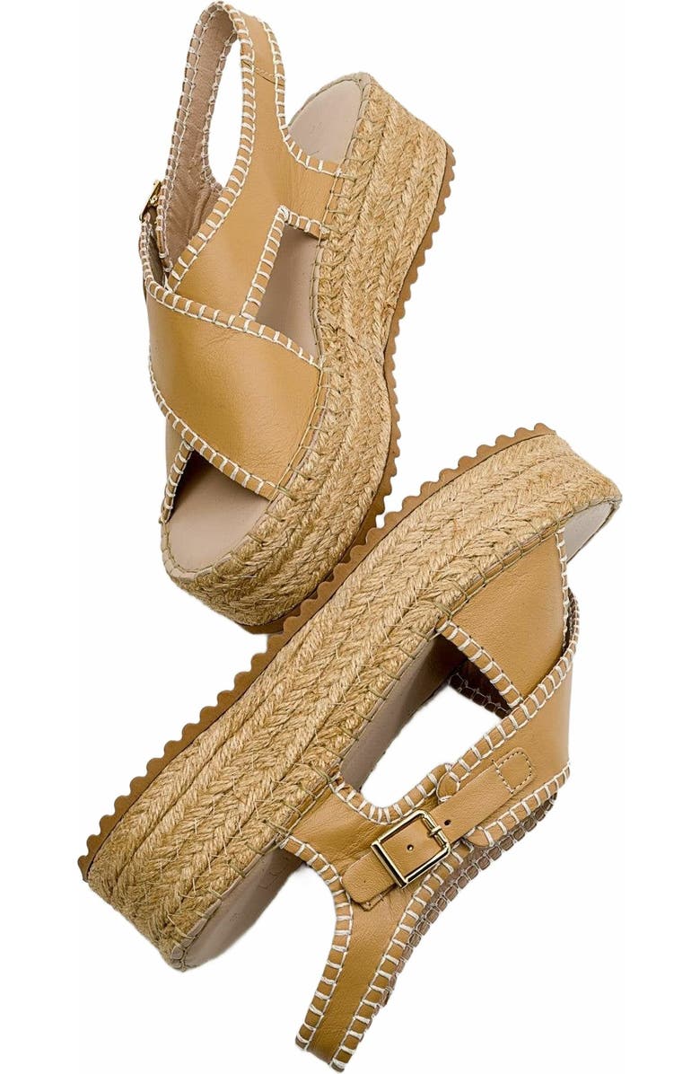Forever & Always Shoes Bellezza Leather Platform Sandal, Alternate, color, Dark Beige Leather