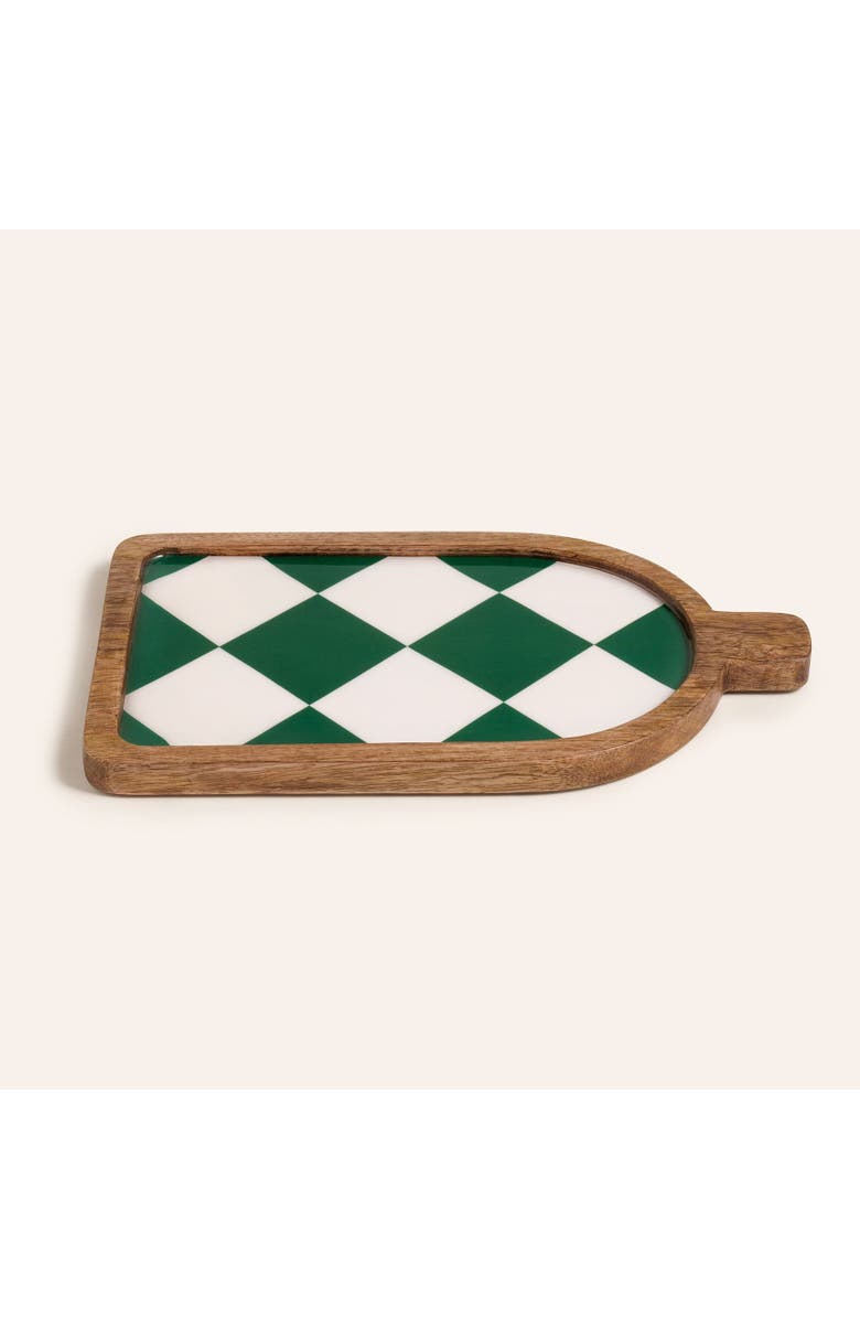 Zsa Zsa Zsu Lakri Mango Wood Serving Board 12X7 In, Alternate, color, Green