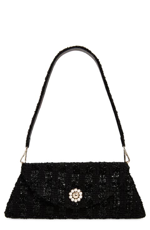 Pochette Valentine Glitter Tweed Shoulder Bag