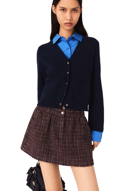Maje Cardigan With Removable Details In Blue