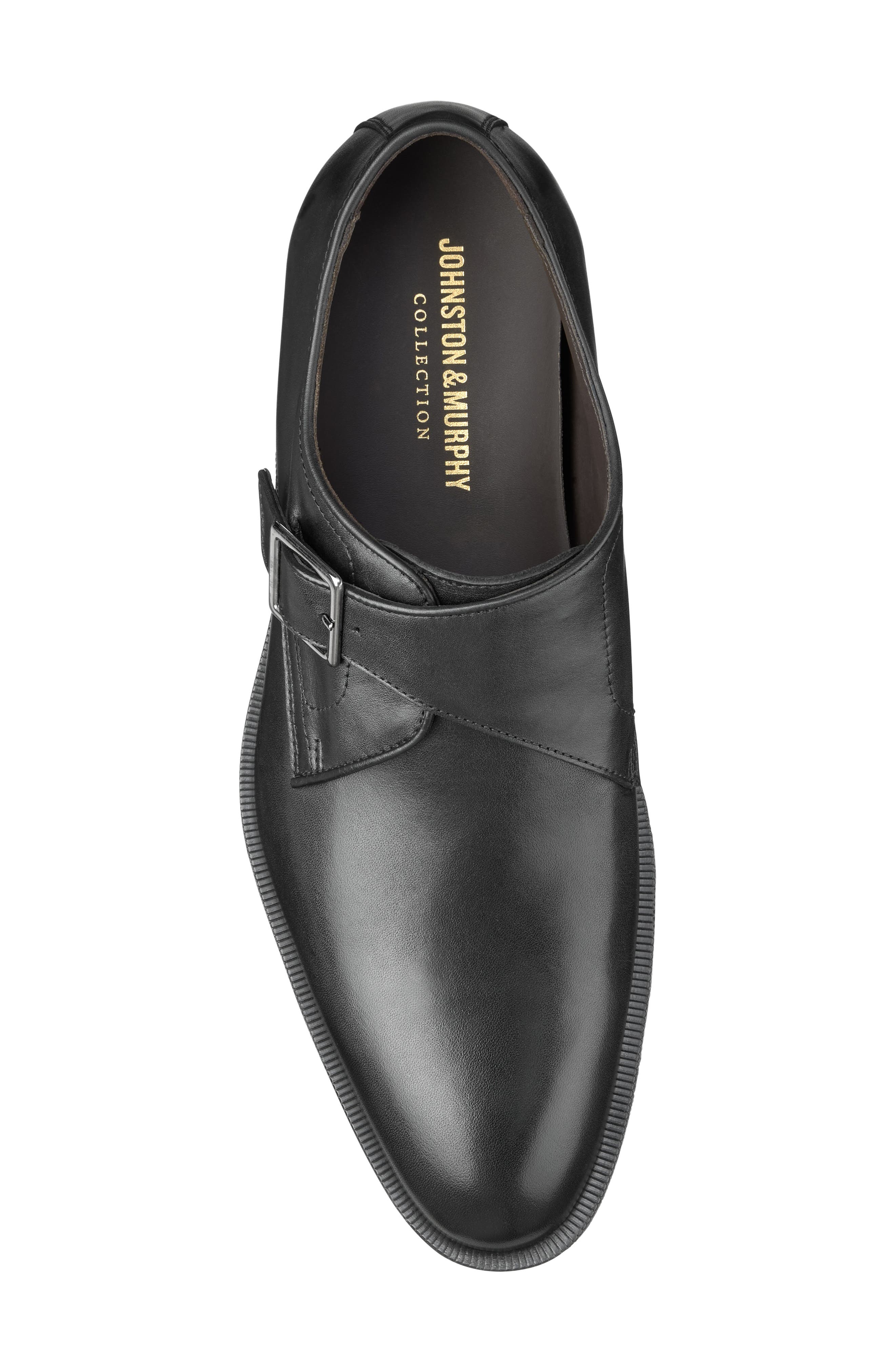 Redford Single Buckle Monk Strap Shoe, Alternate, color, BLACK FULL GRAIN