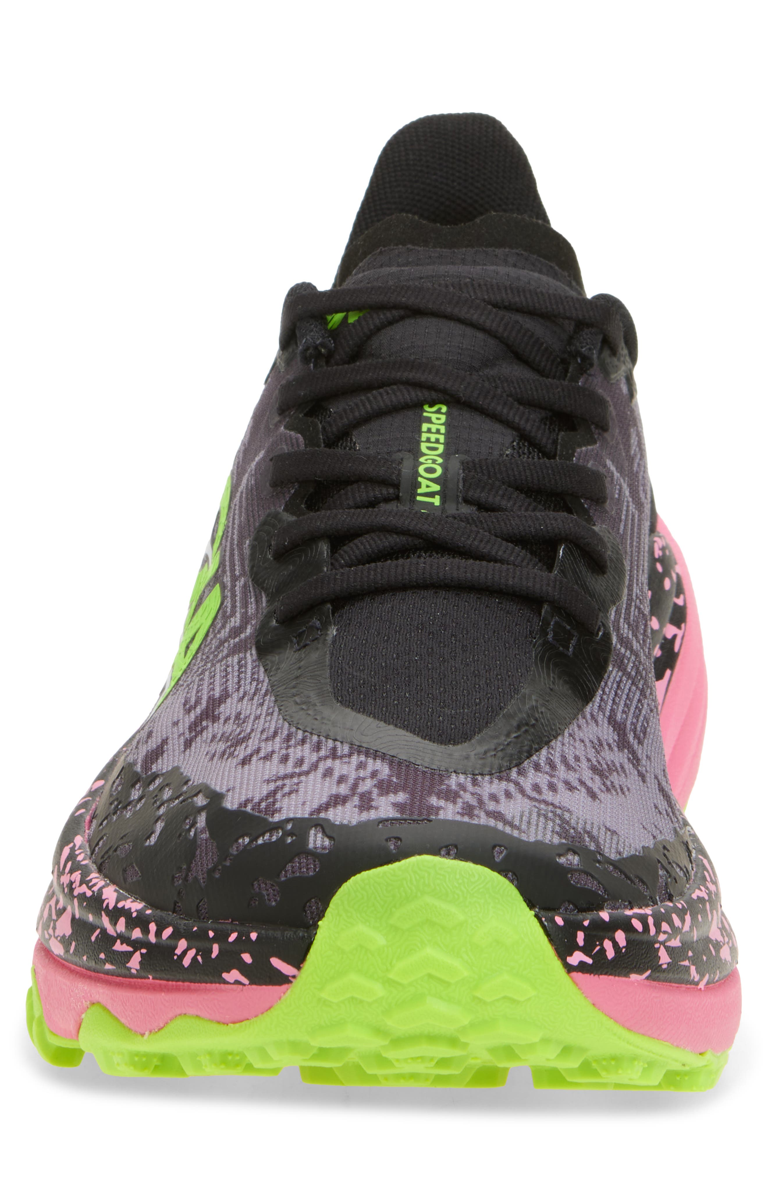 HOKA Speedgoat 6 Trail Running Shoe, Alternate, color, Black / Neon Rose