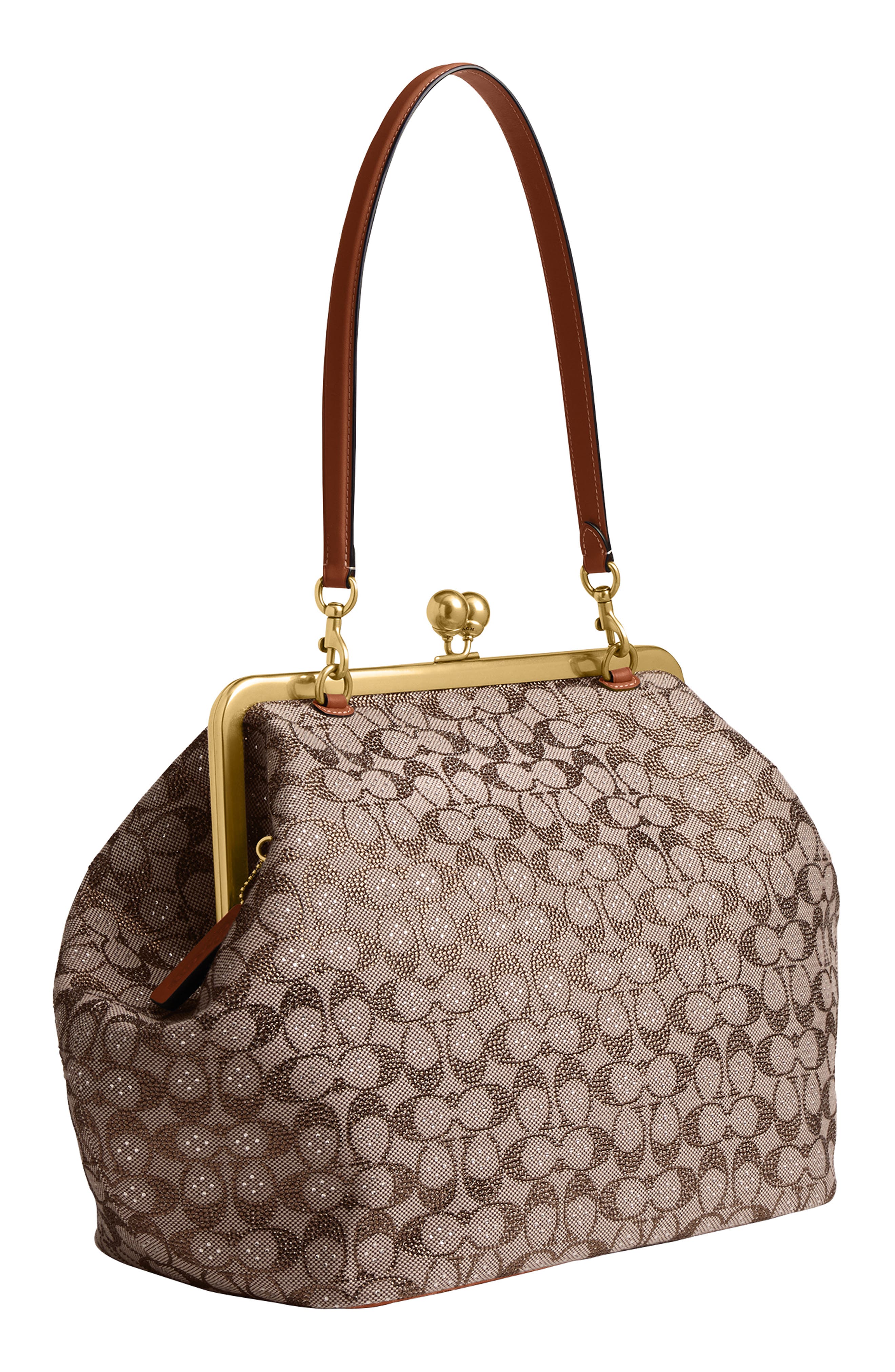 COACH LARGE KISSLOCK FRAME BAG IN CRYSTAL SIGNATURE JACQUARD, Alternate, color, 