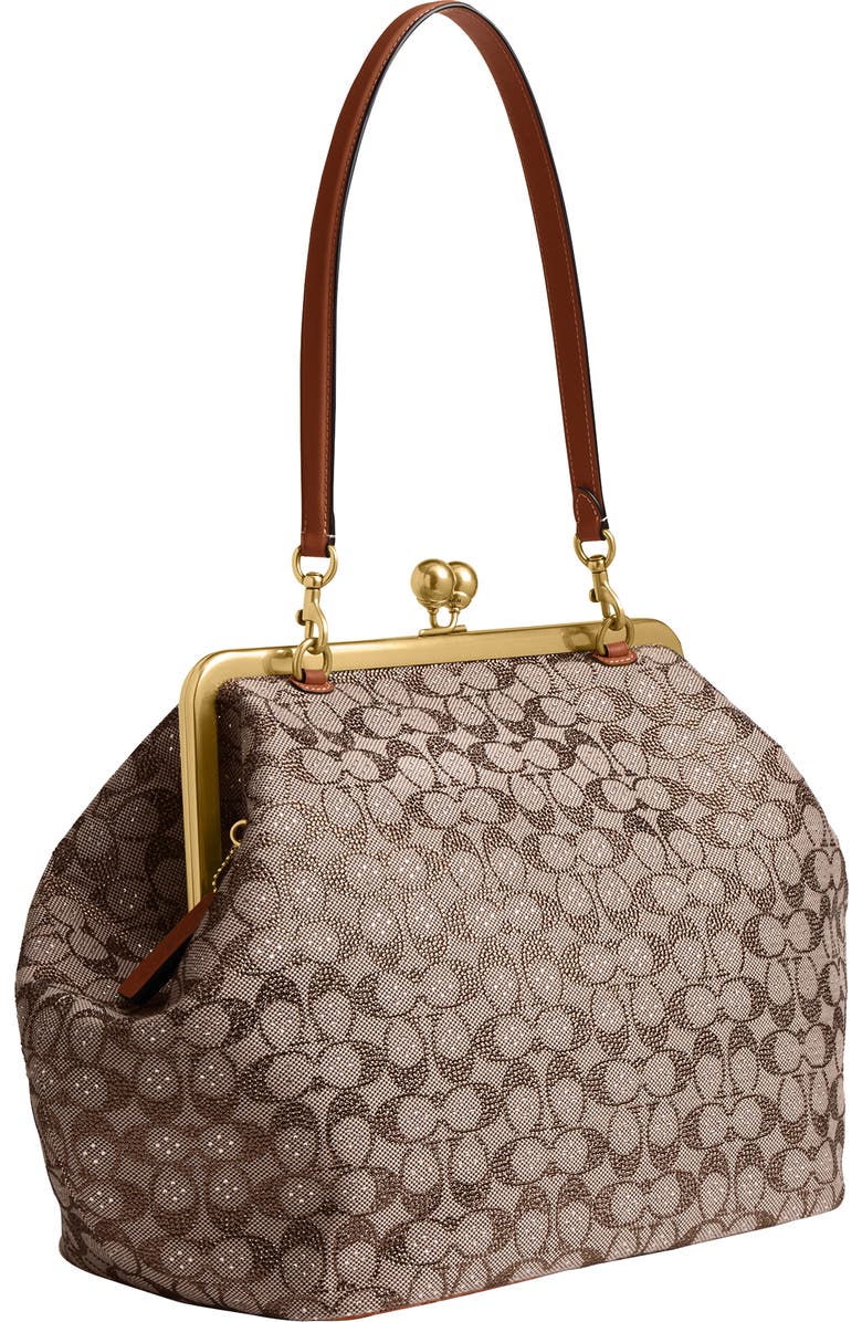 COACH LARGE KISSLOCK FRAME BAG IN CRYSTAL SIGNATURE JACQUARD, Alternate, color,