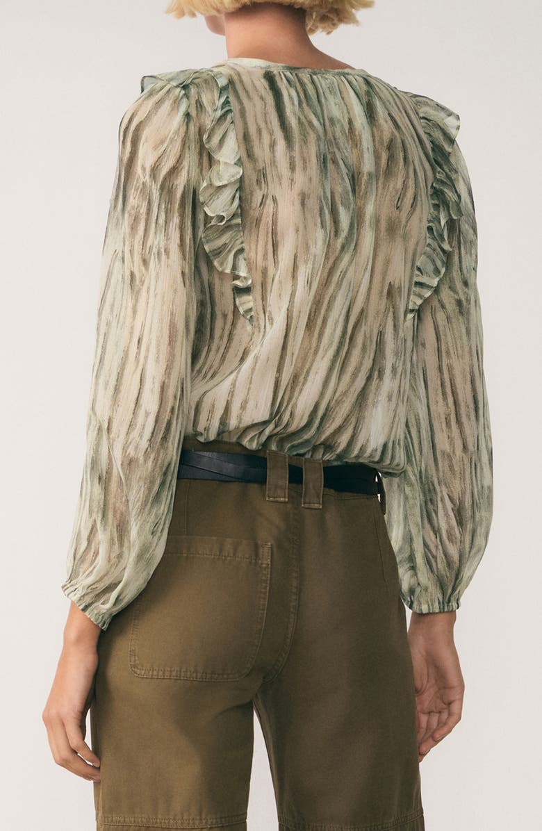 MANGO Ruffle Semisheer Top, Alternate, color, 