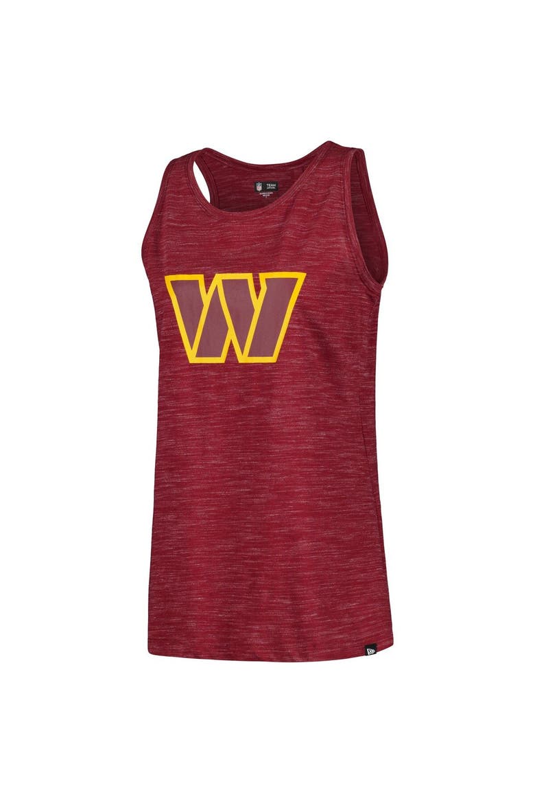 Women's New Era Burgundy Washington Commanders Space Dye Tie-Back Tank Top, Alternate, color, Burgundy