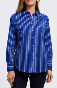 Foxcroft Margie Stripe Button-Up Shirt