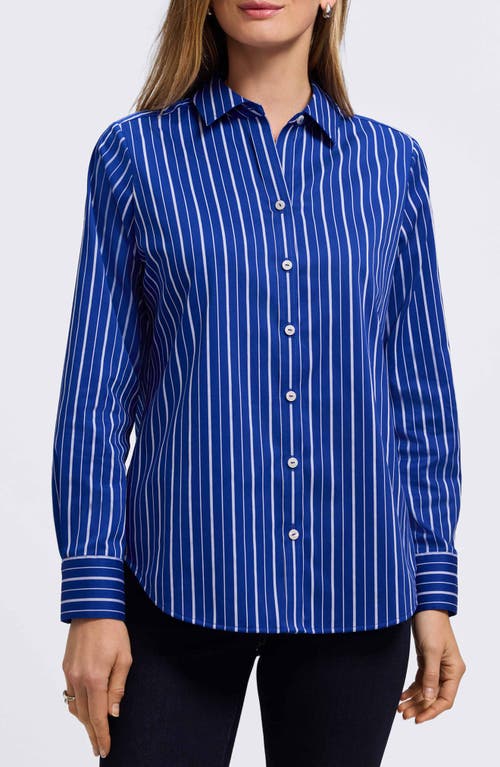 Foxcroft Margie Stripe Button-up Shirt In Multi