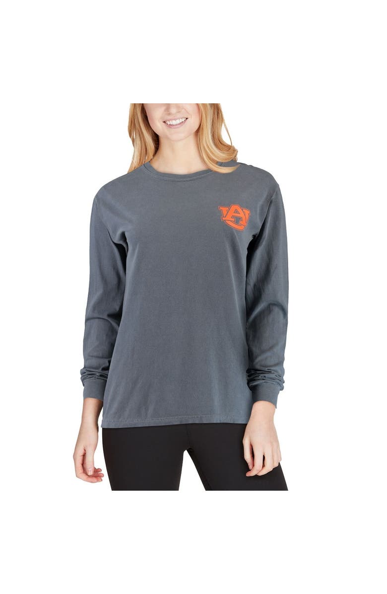 SUMMIT SPORTSWEAR Women's Navy Auburn Tigers Comfort Colors Campus Skyline Long Sleeve Oversized T-Shirt, Alternate, color, Navy