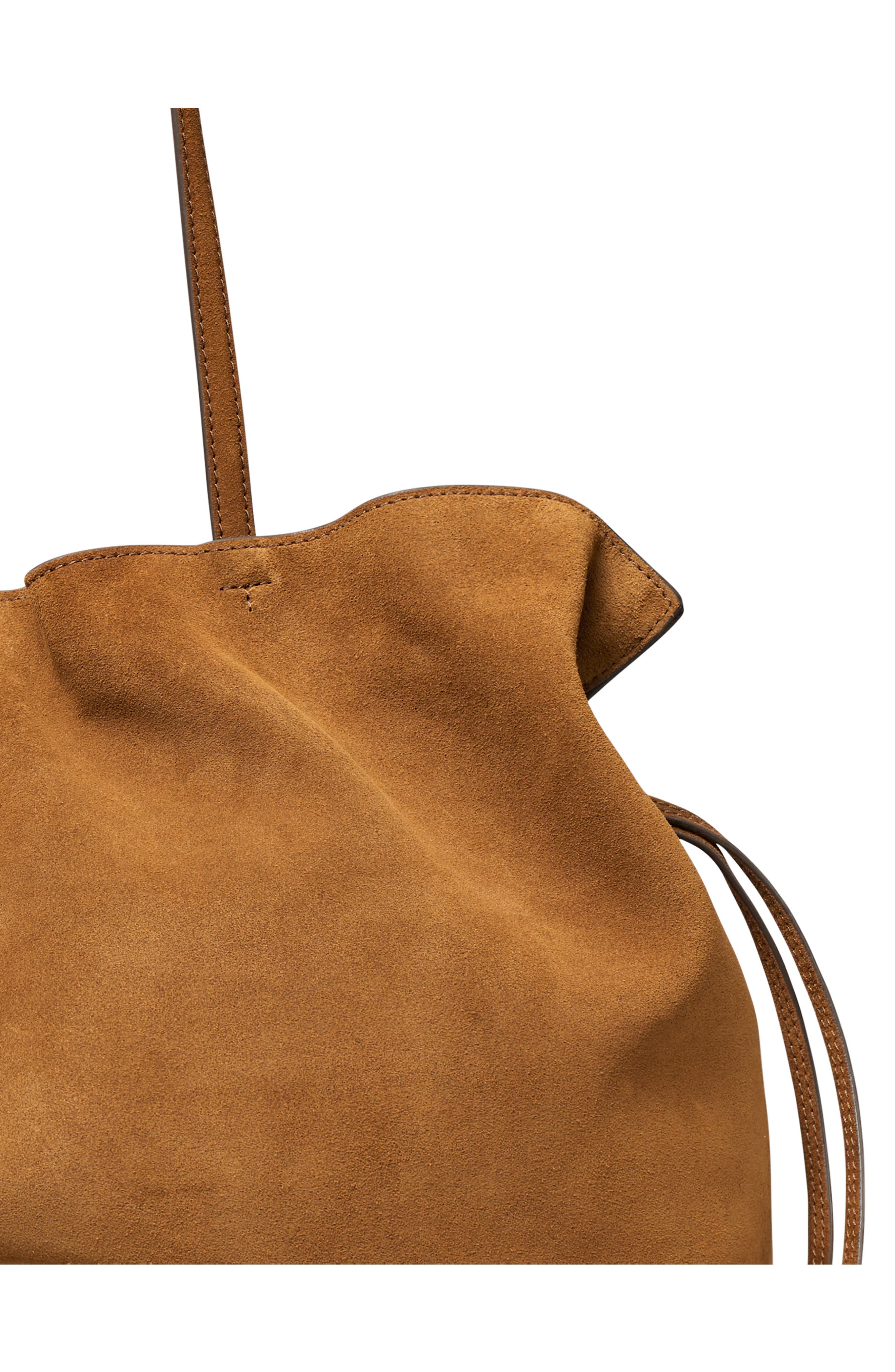 Ella Suede Drawstring Tote, Alternate, color, CARAMEL