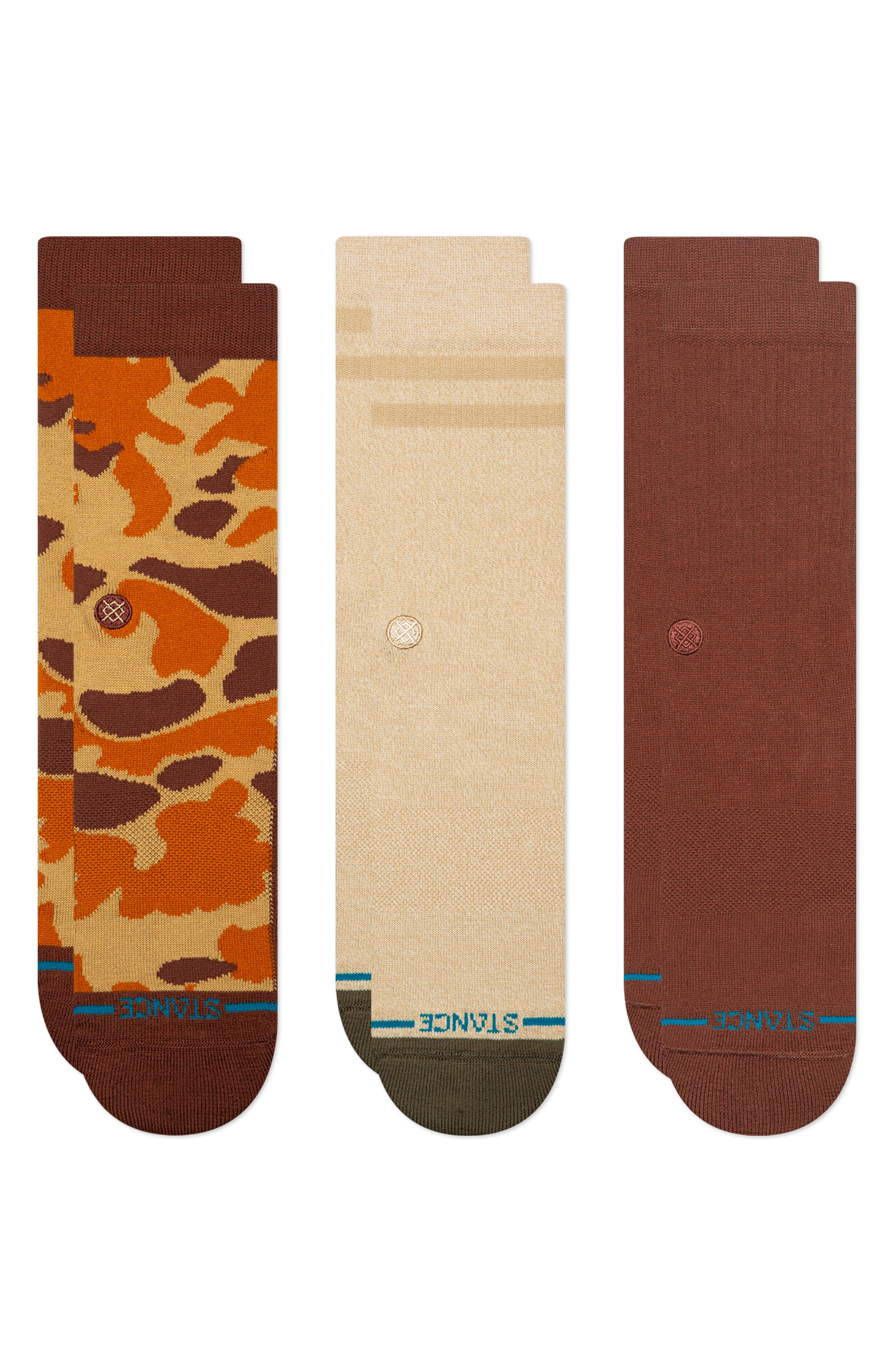 Stance Camouflage Assorted 3-Pack Cotton Blend Crew Socks