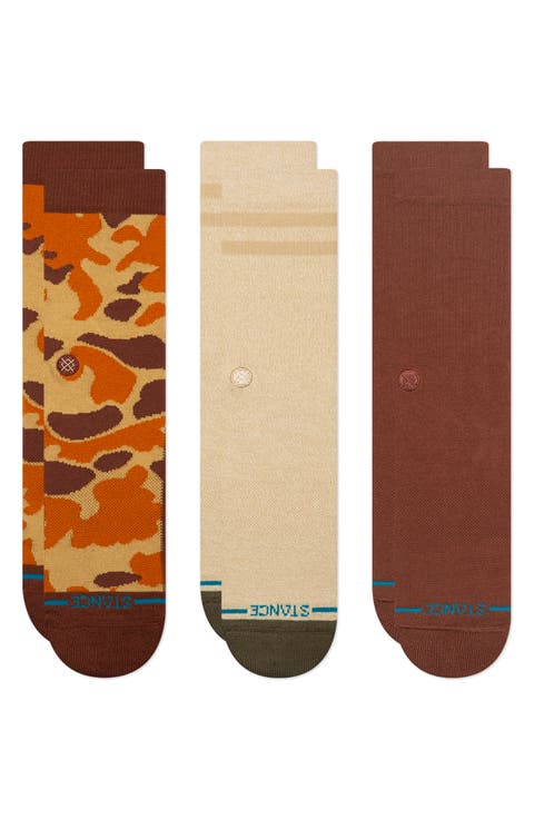 Camouflage Assorted 3-Pack Cotton Blend Crew Socks