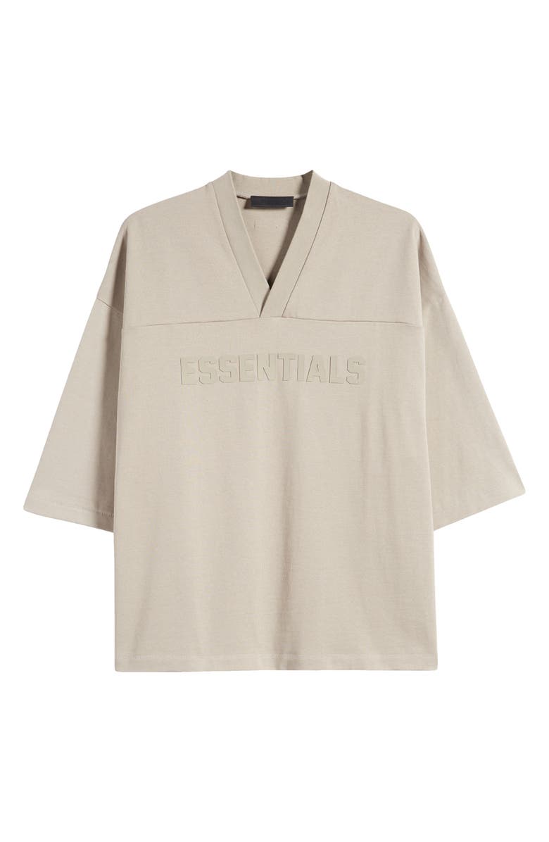 Fear of God Essentials Football Oversize V-Neck Cotton Graphic T-Shirt, Main, color, 
