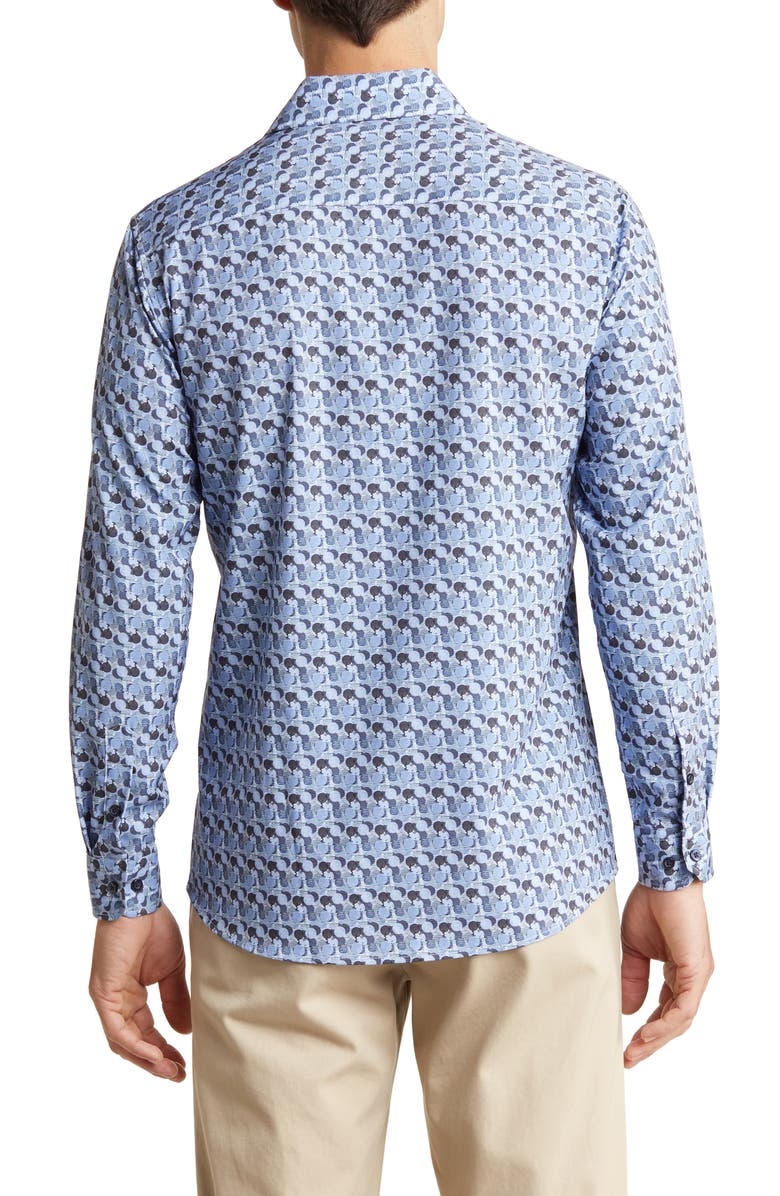 TOM BAINE Slim Fit Print Long Sleeve Button-Up Dress Shirt, Alternate, color,