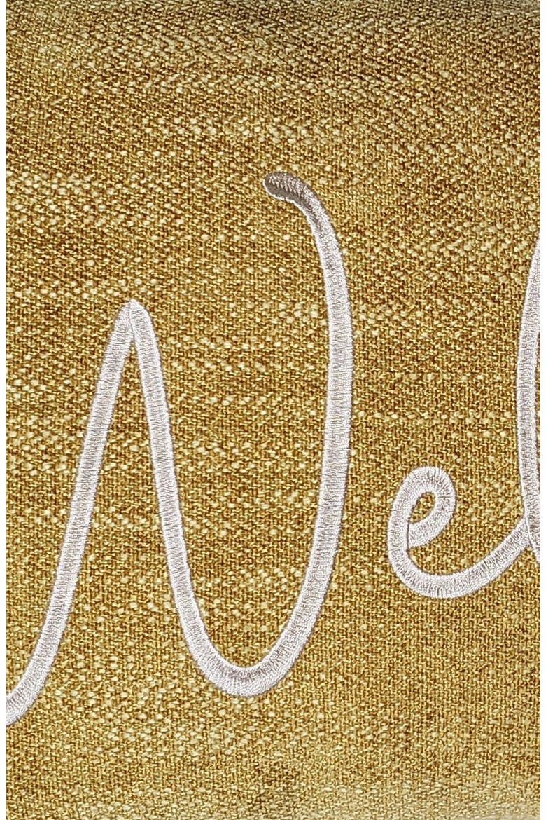 Sentiments Welcome Embroidered Accent Pillow, Alternate, color, YELLOW