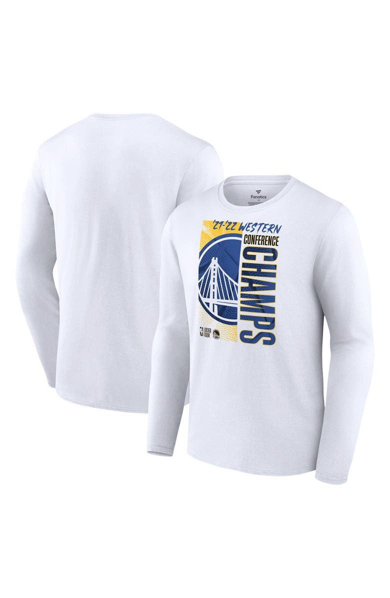 FANATICS Men's Fanatics Branded White Golden State Warriors 2022 Western Conference Champions Locker Room Long Sleeve T-Shirt, Alternate, color, 