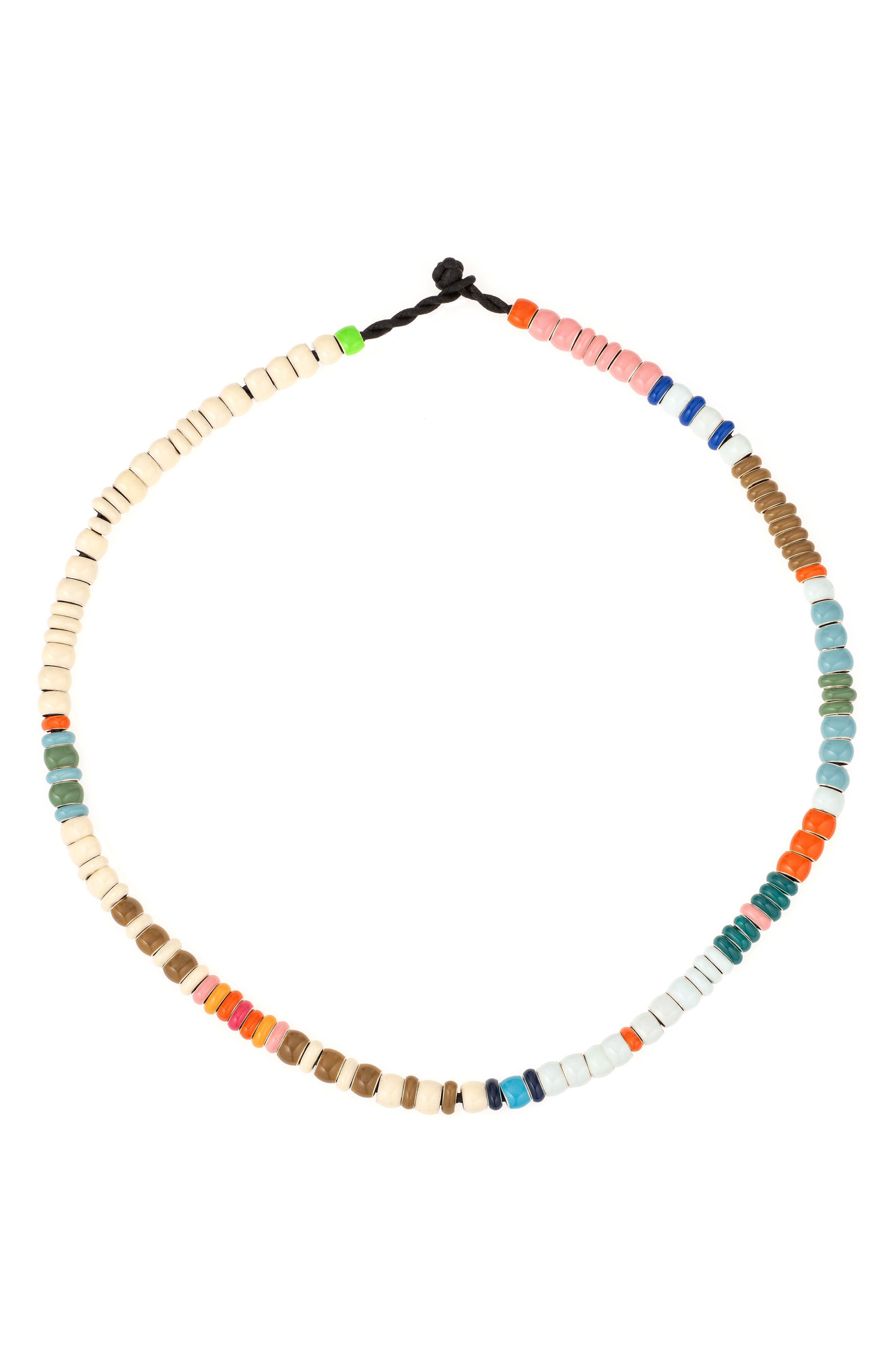 Adina Reyter Bead Party Enamel Boardwalk Necklace in Silver 