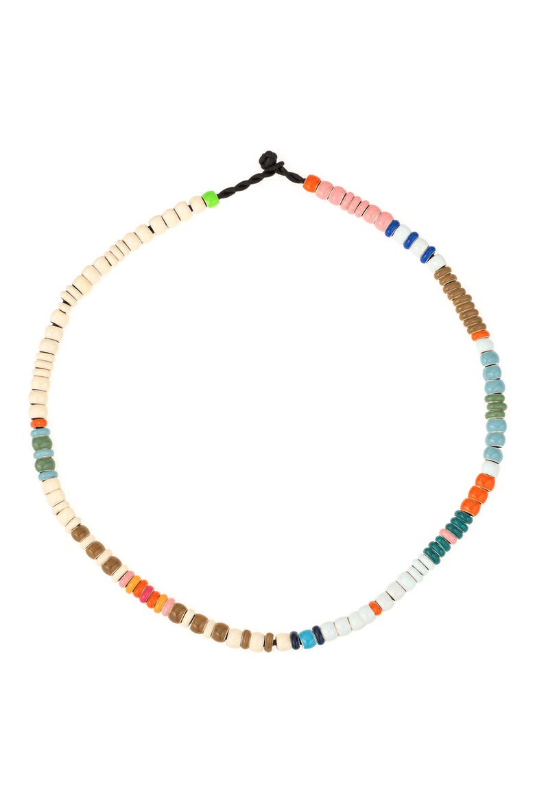 Bead Party Enamel Boardwalk Necklace, Main, color, SILVER