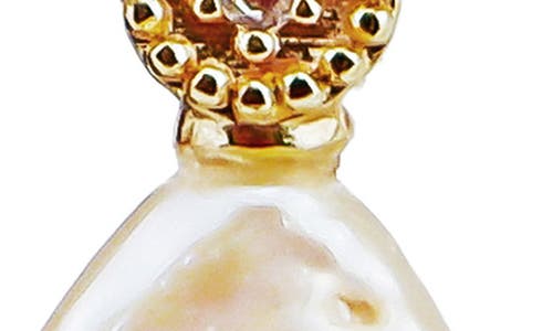 Panacea Pavé Crystal Clover Freshwater Pearl Drop Earrings In White