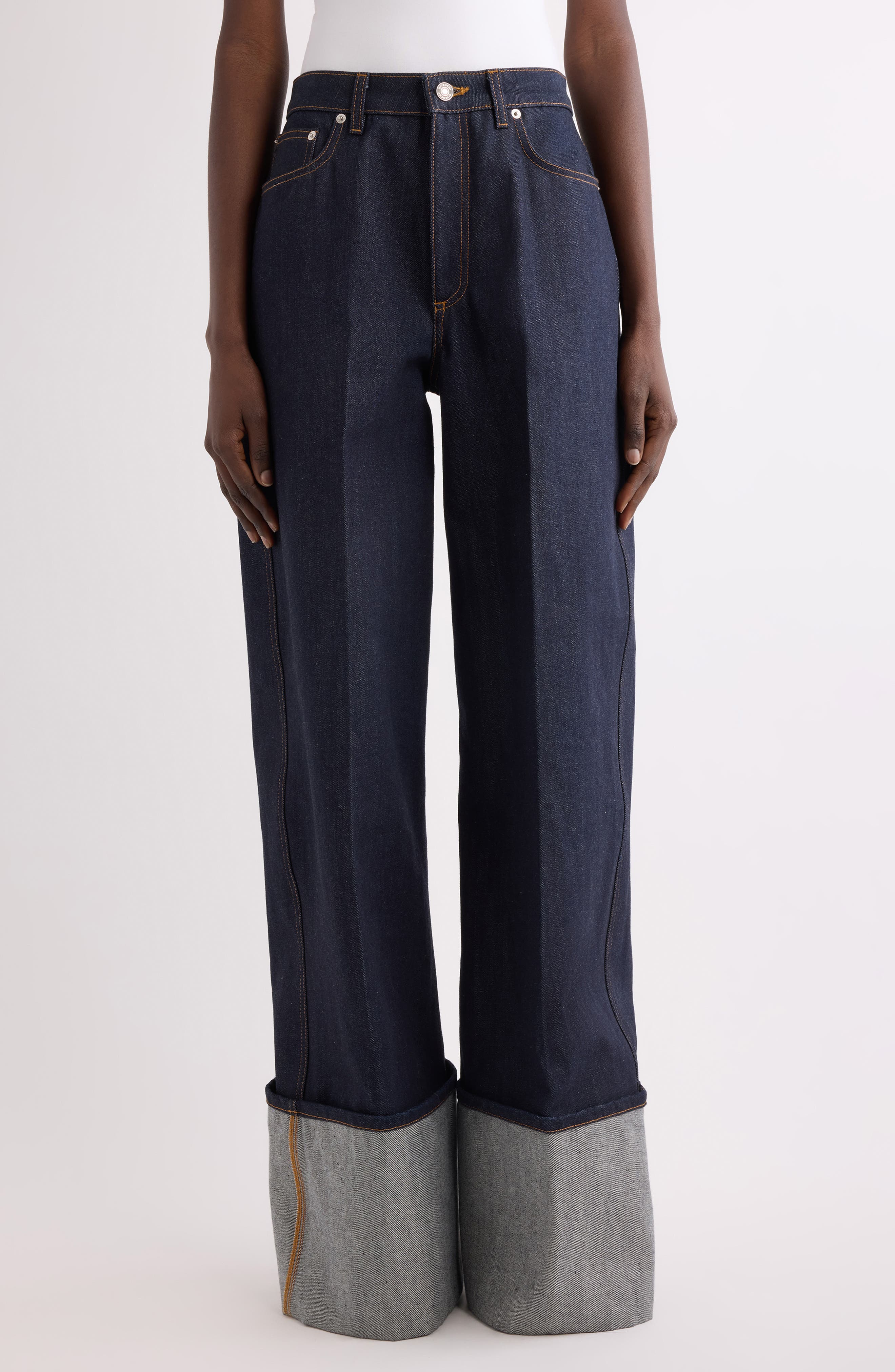 Raw Turn-Up Jeans