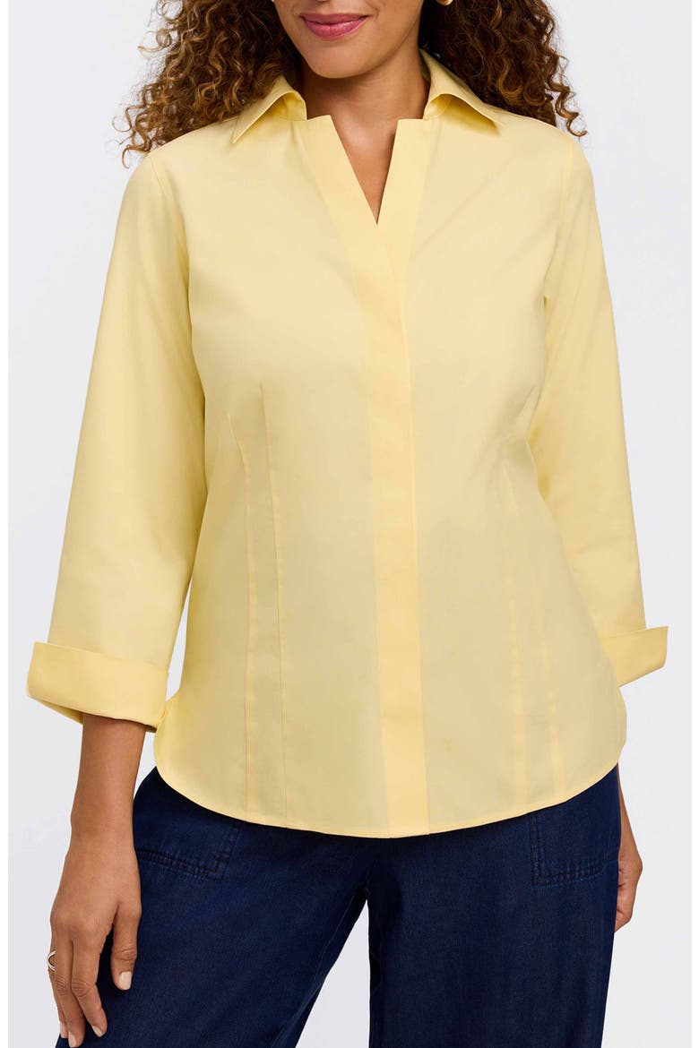 Taylor Fitted Non-Iron Shirt, Main, color, LEMON YELLOW