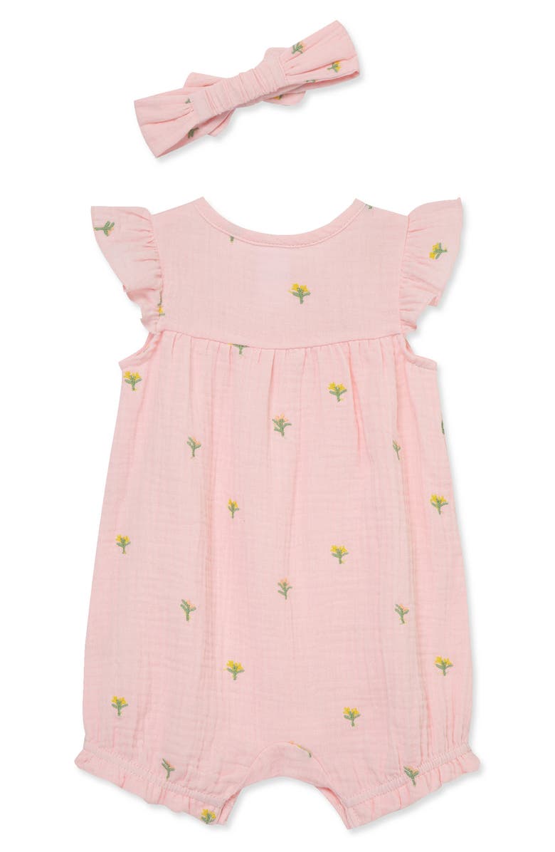 Little Me Floral Romper & Headband Set, Alternate, color,