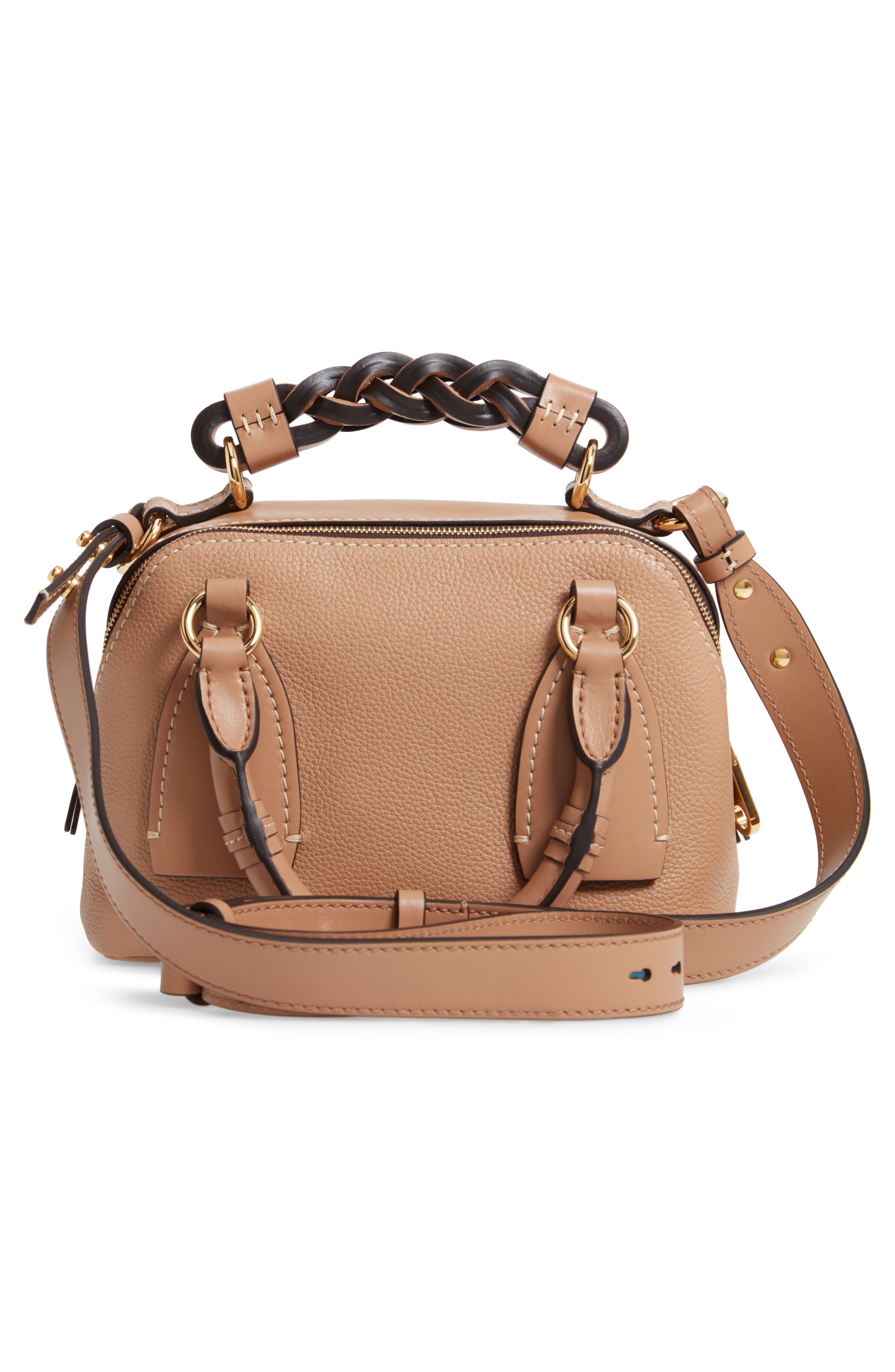 Small Daria Leather Day Bag, Alternate, color, CEMENT BROWN